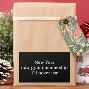 Funny New Year Gym Membership Fitness Humour Lazy Rectangular Sticker
