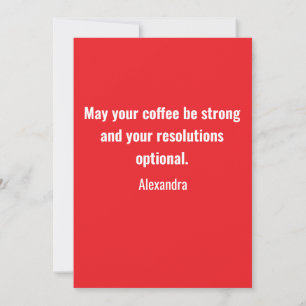 Funny New Year Same Me Minimal Red Greeting Card