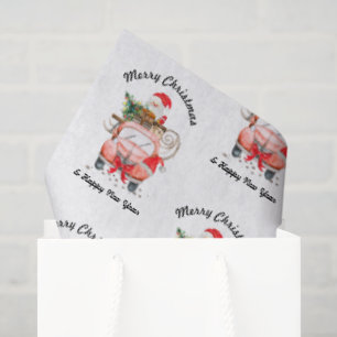 Funny new year truck Christmas Tissue Paper