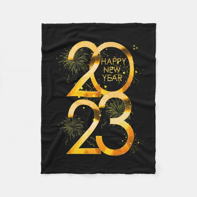 Funny New Years Eve Party Supplies 2023 Happy New Fleece Blanket (Front)