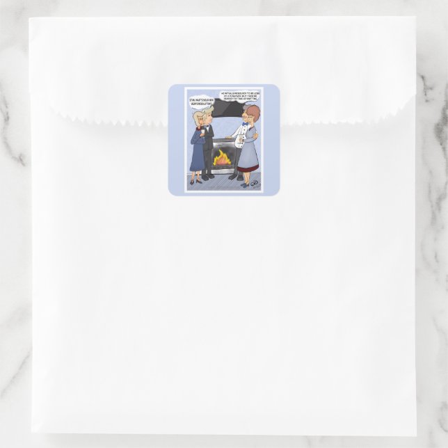 Funny New Year's Resolution Square Sticker (Bag)