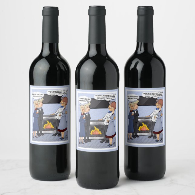 Funny New Year's Resolution Wine Label (Bottles)