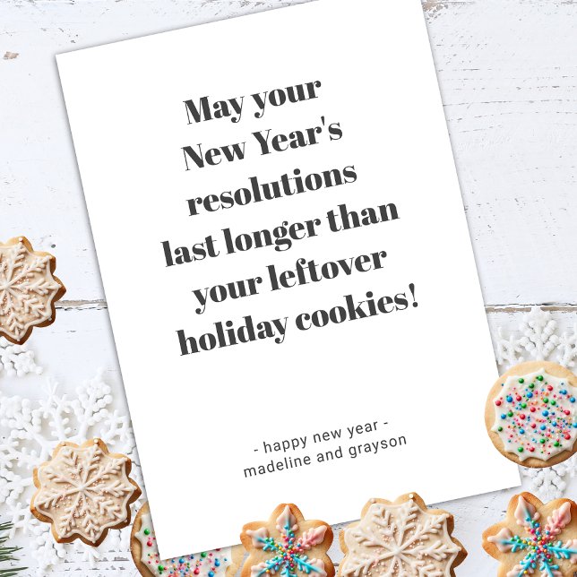 Funny New Year's Resolutions  Holiday Card (Creator Uploaded)