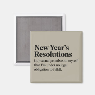 Funny New Year's Resolutions Sarcastic New Year Magnet