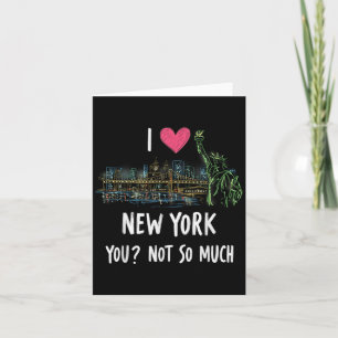 Funny New York City Night Skyline Vintage Card