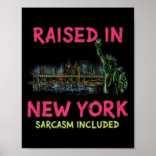 Funny New York City Night Skyline Vintage Premium Poster