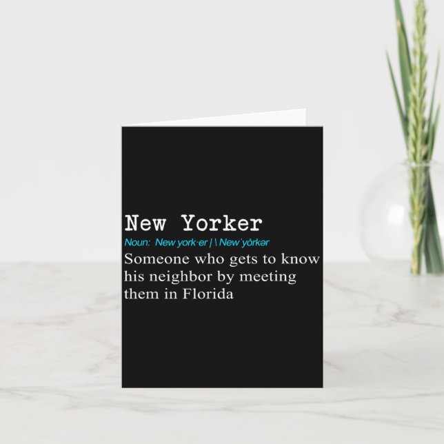 Funny New Yorker Dictionary Definition Gif  Card (Front)