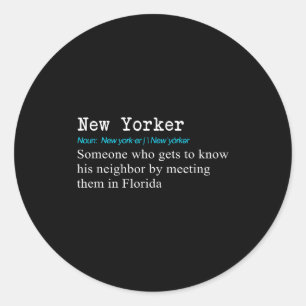 Funny New Yorker Dictionary Definition Gif  Classic Round Sticker