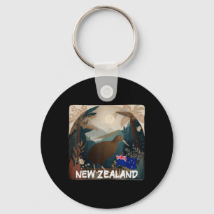 Funny New Zealand Kiwi Animal Costume Key Ring