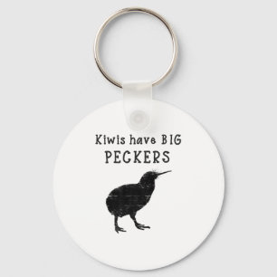 Funny New Zealand Quote Kiwis Have Big Peckers Quo Key Ring