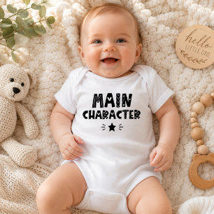 Funny Newborn Outfit Cute Main Character Baby Bodysuit