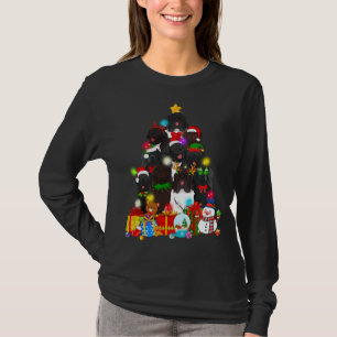 Funny Newfoundland Christmas Tree Xmas Lights Dog T-Shirt