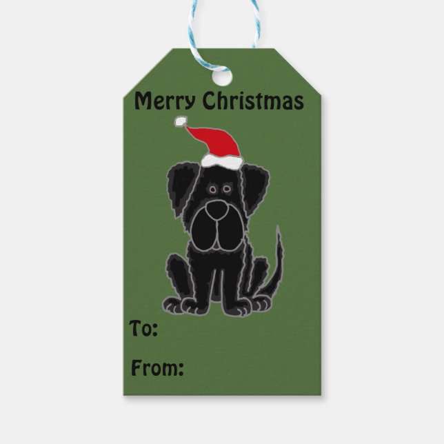 Funny Newfoundland Dog Christmas Gift Tags (Front)