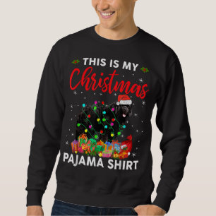 Funny Newfoundland Dog Christmas Lights Puppy Dog  Sweatshirt