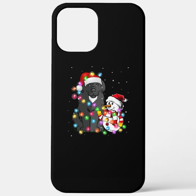 Funny Newfoundland Dog | Christmas Snowman Light Case-Mate iPhone Case (Back)