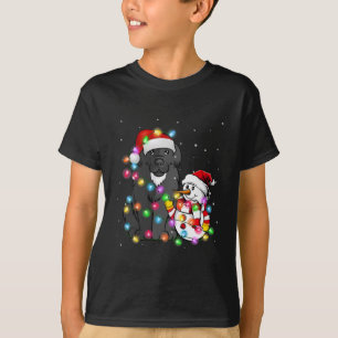 Funny Newfoundland Dog Christmas Snowman Light T-Shirt