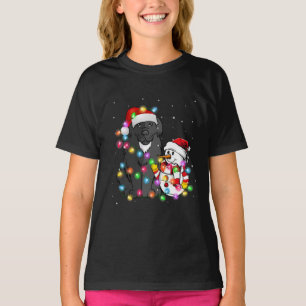 Funny Newfoundland Dog Christmas Snowman Light T-Shirt
