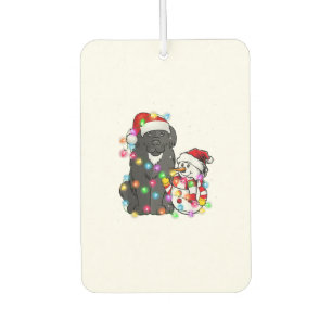 Funny Newfoundland Dog Christmas Tee Snowman Light Car Air Freshener