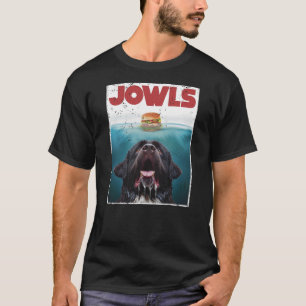 Funny Newfoundland Dog, Newfie Lab Jowls Burger, D T-Shirt