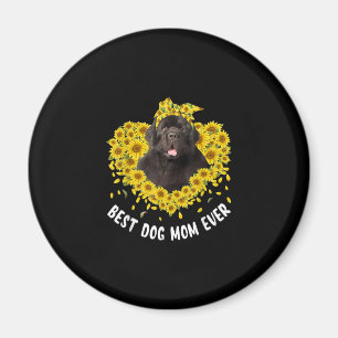 Funny Newfoundland Mum Loves Sunflower Mors Day Magnet