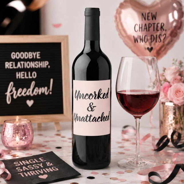 Funny Newly Single Break Up Divorce Party Wine Label (Funny Newly Single Break Up Divorce Party Wine Label)