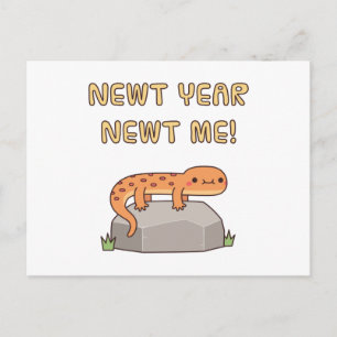 Funny Newt Year Newt Me, New Year Resolutions Postcard