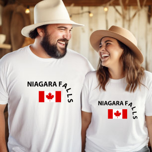 Funny Niagara Falls Waterfall Canadian Flag T-Shirt