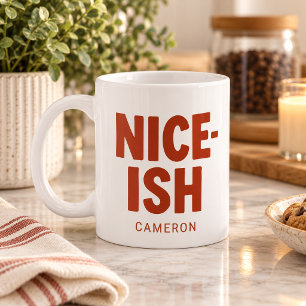 Funny Nice List Personalised Name Bold Christmas Coffee Mug