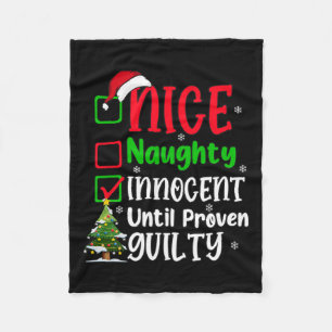 Funny Nice Naughty Innocent Christmas Xmas Adults Fleece Blanket