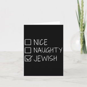 Funny Nice Naughty Jewish For Hanukkah Hebrew Chri Card