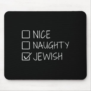 Funny Nice Naughty Jewish For Hanukkah Hebrew Chri Mouse Mat
