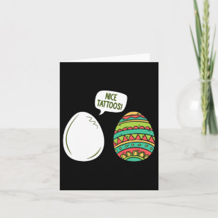 Funny Nice Tatoos Eggs Easter Day Egg Painting Hun Card