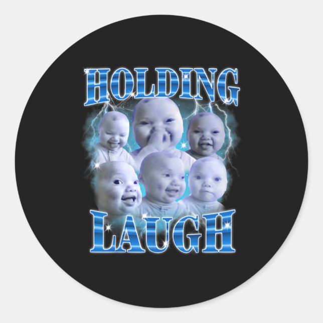 Funny Niche Baby Gen Z Meme Ai Viral Giggling Ai L Classic Round Sticker (Front)