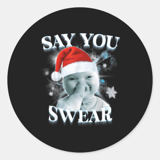 Funny Niche Baby Gen Z Meme Ai Viral Giggling Ai L Classic Round Sticker (Front)