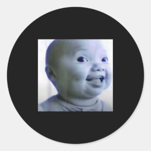 Funny Niche Baby Gen Z Meme Ai Viral Giggling Ai L Classic Round Sticker