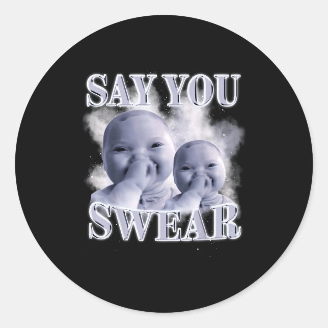 Funny Niche Baby Gen Z Meme Ai Viral Giggling Ai L Classic Round Sticker (Front)