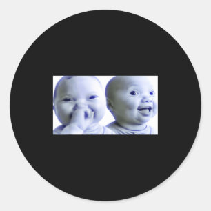 Funny Niche Baby Gen Z Meme Ai Viral Giggling Ai L Classic Round Sticker