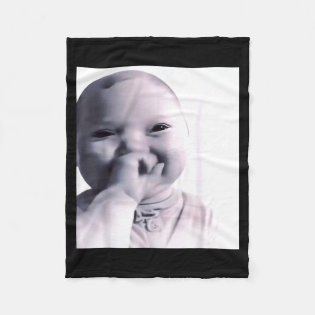 Funny Niche Baby Gen Z Meme Ai Viral Giggling Ai L Fleece Blanket (Front)
