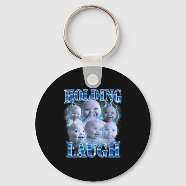Funny Niche Baby Gen Z Meme Ai Viral Giggling Ai L Key Ring (Front)