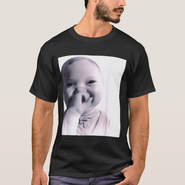 Funny Niche Baby Gen Z Meme Ai Viral Giggling Ai L T-Shirt (Front)