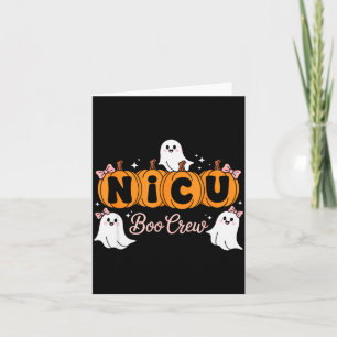 Funny Nicu Boo Crew Nurse Ghost Halloween Soky Sea Card