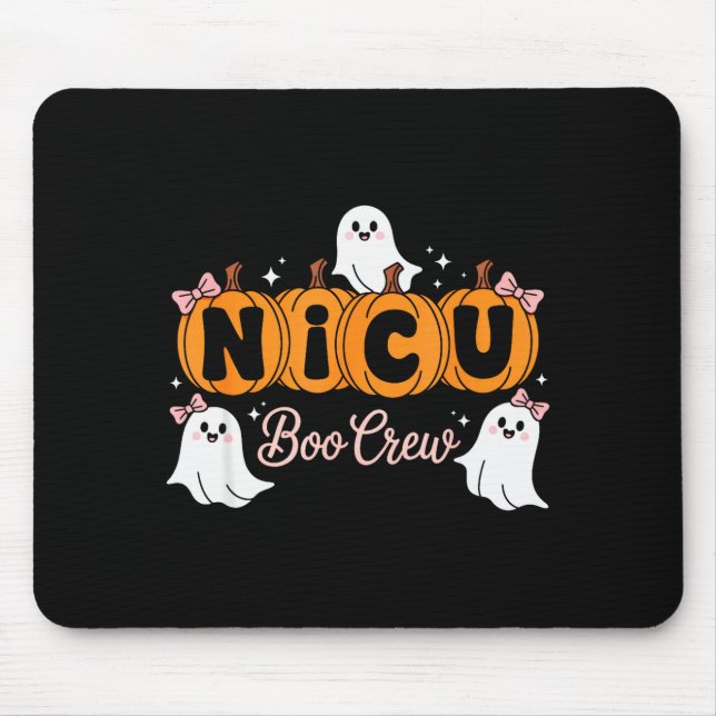 Funny Nicu Boo Crew Nurse Ghost Halloween Soky Sea Mouse Mat (Front)