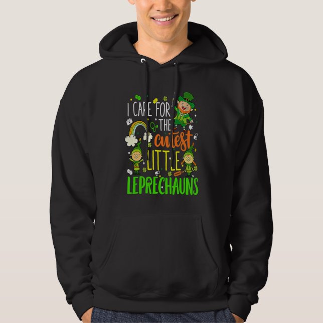 Funny NICU Nurse Care For Little Leprechauns St Pa Hoodie (Front)