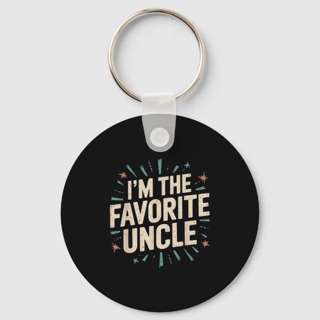 Funny Niece Nephew Cool Uncle Im The Favourite Unc Key Ring (Front)