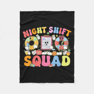 Funny Night Shift Squad Summer Vibes ER Nurse Team Fleece Blanket