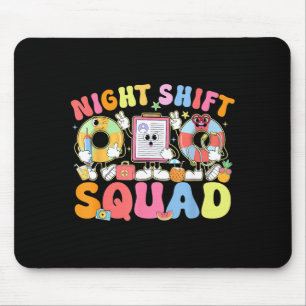 Funny Night Shift Squad Summer Vibes ER Nurse Team Mouse Mat