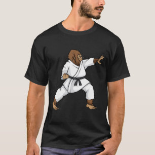 Funny Ninja Bigfoot Doing Karate With Samurai Desi T-Shirt