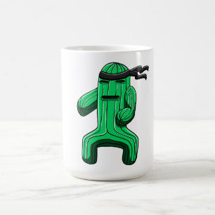 Funny Ninja Cactus Cartoon Coffee Mug