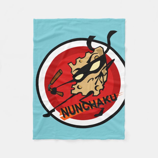 FUNNY NINJA CHEESE GRAPHIC FLEECE BLANKET (Front)