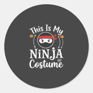 Funny Ninja Costume Halloween Design_1 Classic Round Sticker